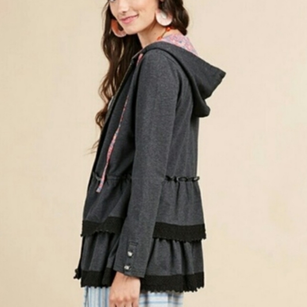 MATILDA JANE Wise And Wonderful Gray Hoodie‎ Jacket Sweatshirt Small